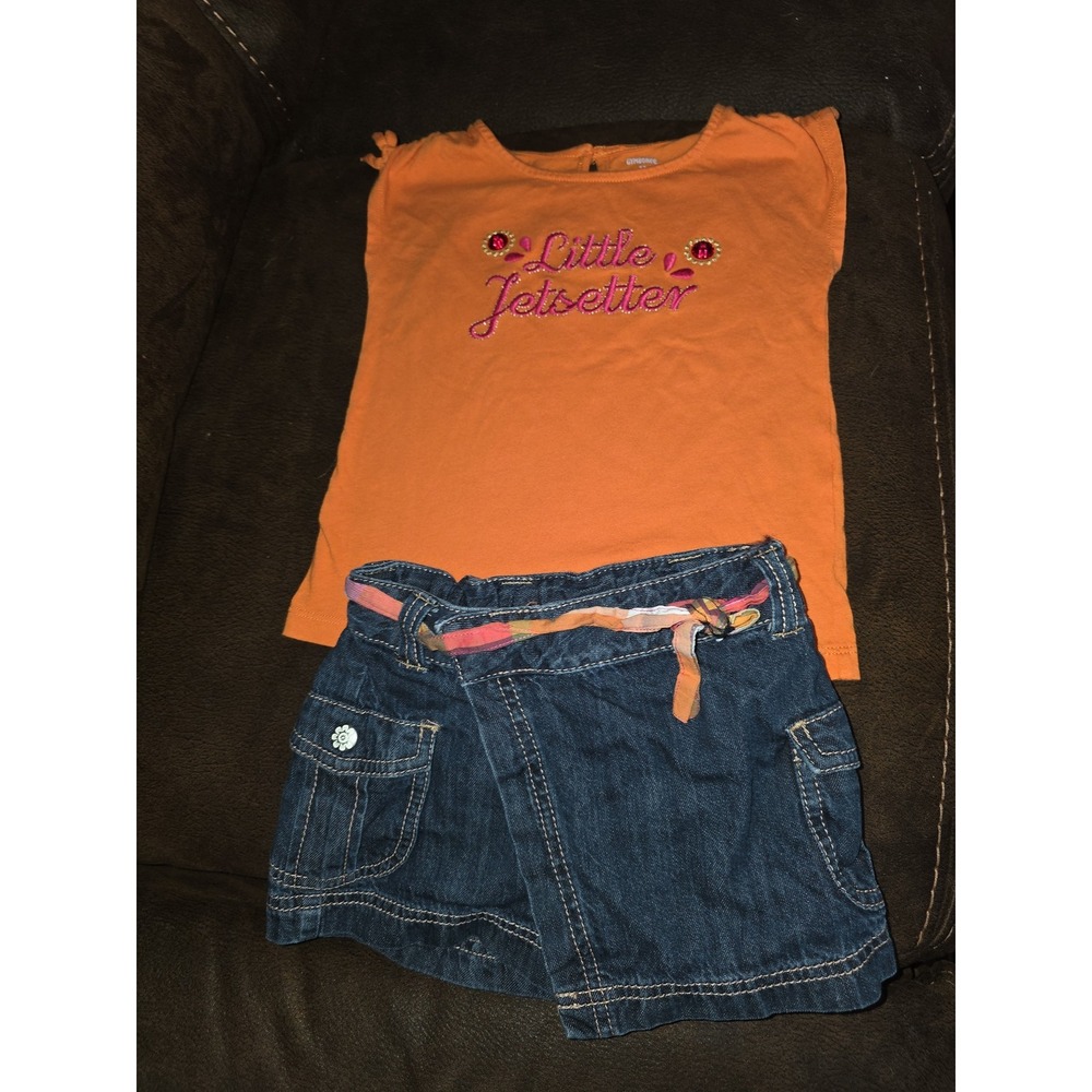 Gymboree batik summer little jetsetter top 5t skort size 4